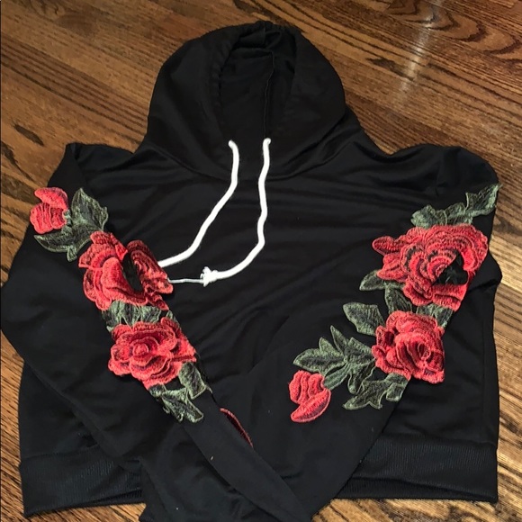 Large Rose Crop Sweatshirt - Picture 2 of 3